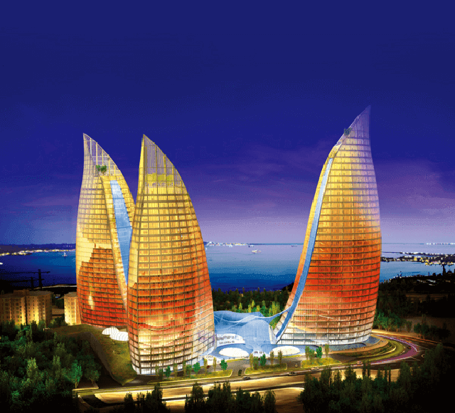 Baku Flame Towers architectural rendering